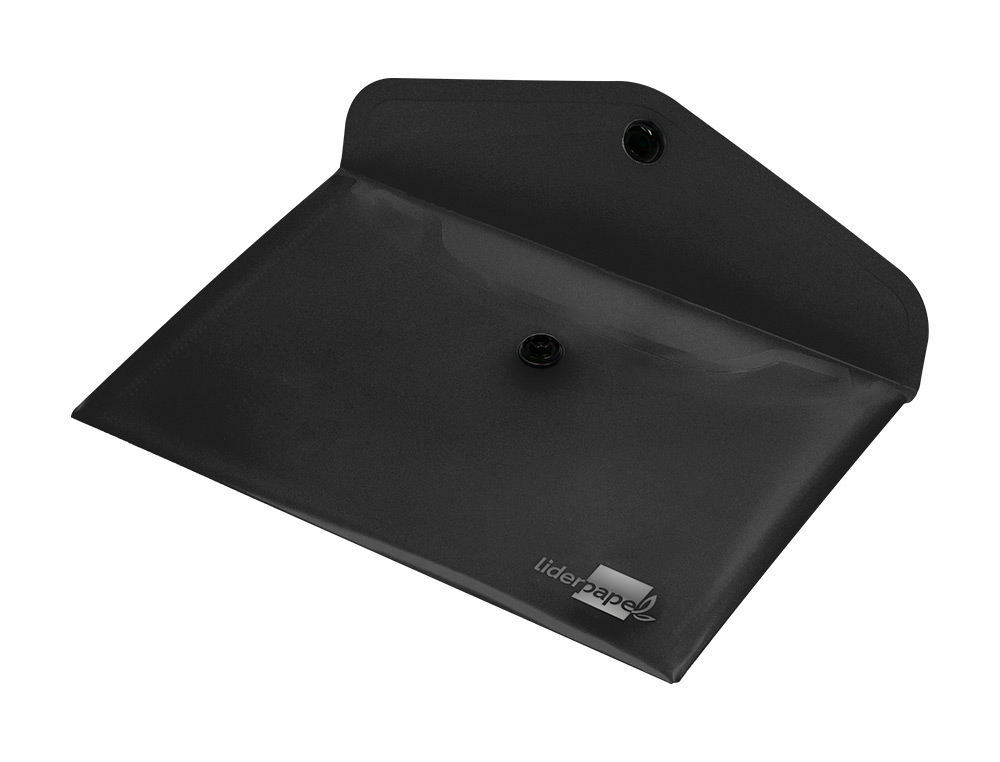 CARPETA LIDERPAPEL DOSSIER BROCHE POLIPROPILENO DIN A7 NEGRO OPACO