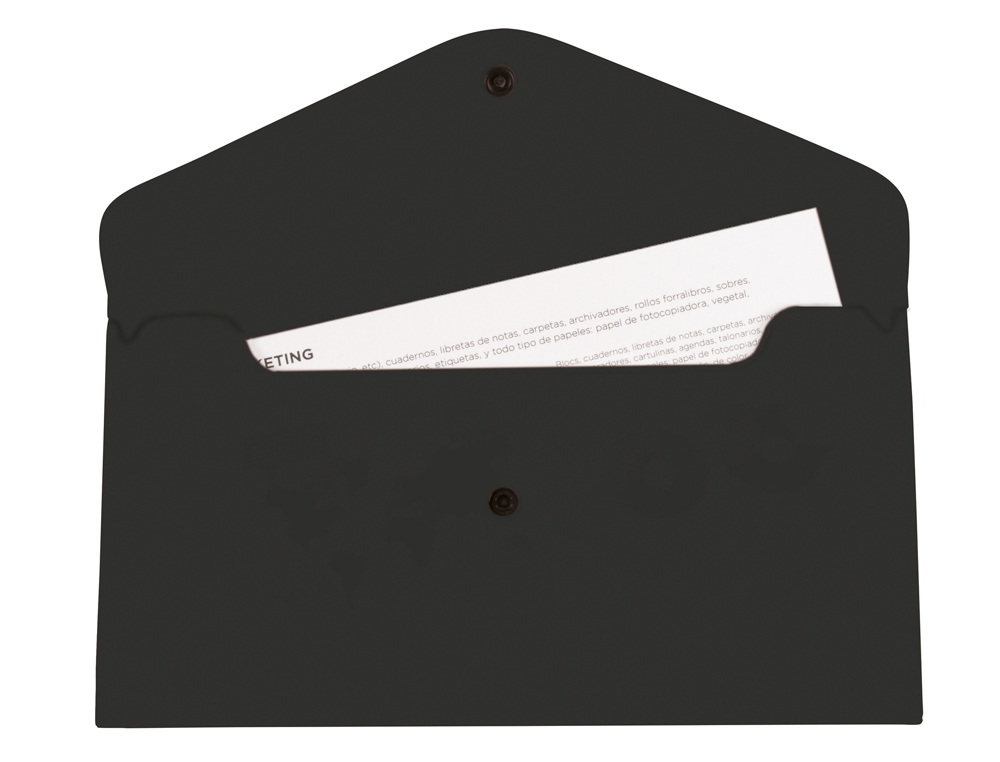 CARPETA LIDERPAPEL DOSSIER BROCHE POLIPROPILENO TAMA O SOBRE AMERICANO 260X140 MM NEGRO OPACO