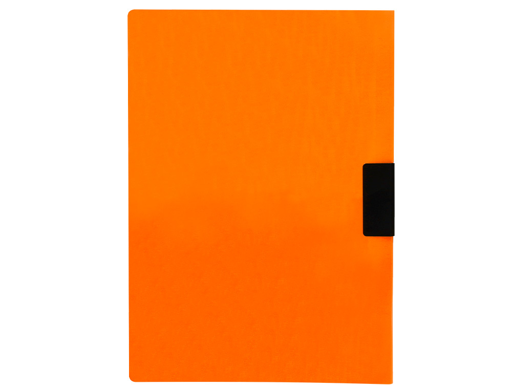 CARPETA LIDERPAPEL DOSSIER PINZA LATERAL POLIPROPILENO DIN A4 NARANJA FLUOR OPACO 30 HOJAS PINZA DESLIZANTE
