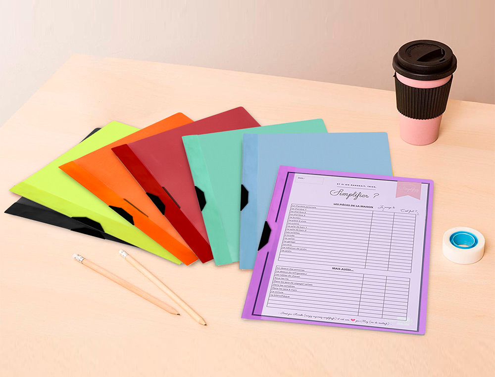 CARPETA LIDERPAPEL DOSSIER PINZA LATERAL POLIPROPILENO DIN A4 NARANJA FLUOR OPACO 30 HOJAS PINZA DESLIZANTE