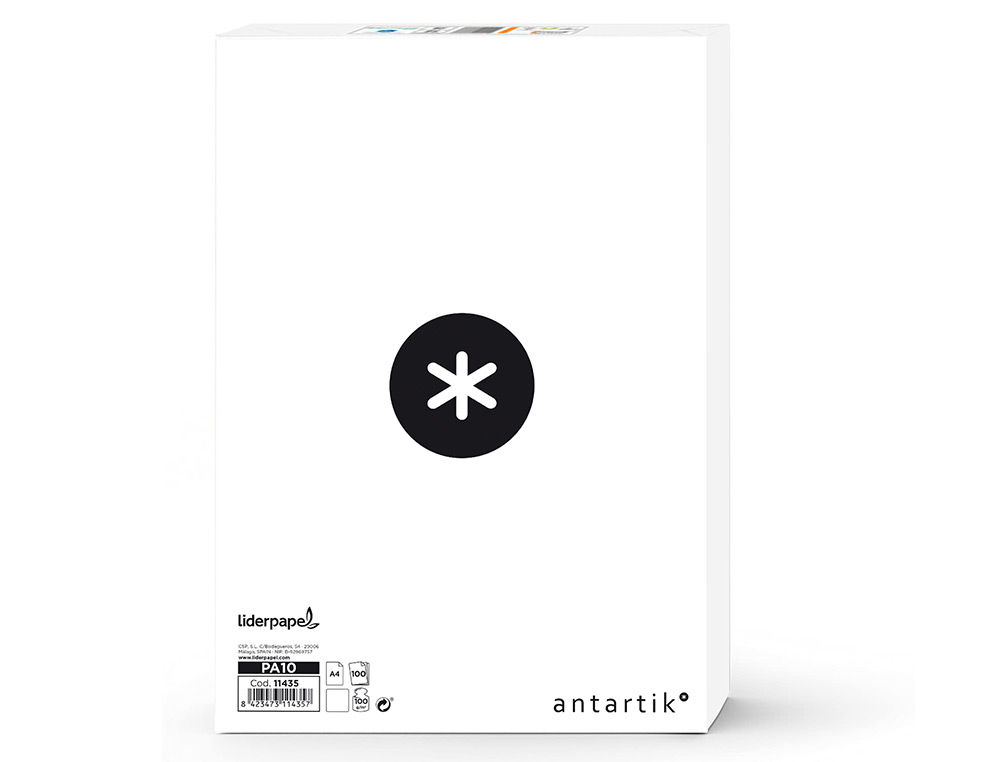 PAPEL ANTARTIK DIN A4 100G/M2 LISO PAQUETE DE 100 HOJAS