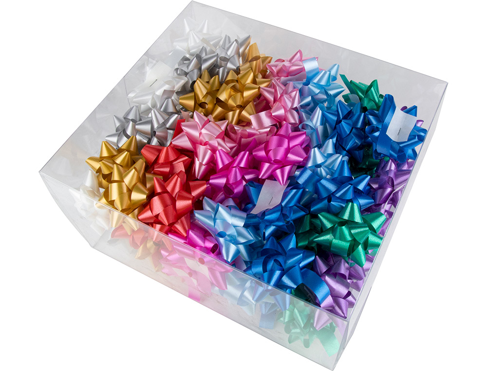LAZO FANTASIA LIDERPAPEL 15 MM CAJA DE 100 UNIDADES COLORES SURTIDOS