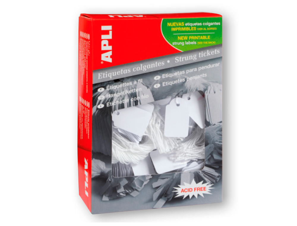 ETIQUETAS COLGANTES APLI 396 50X70 MM CAJA DE 400 UNIDADES