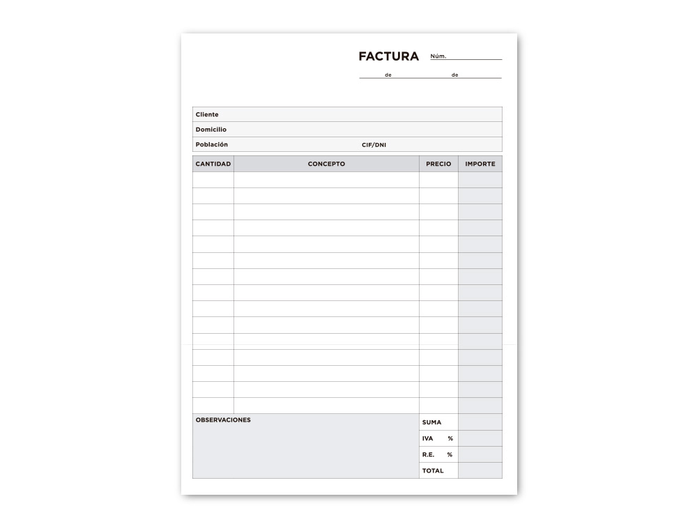 TALONARIO LIDERPAPEL FACTURAS CUARTO ORIGINAL Y 2 COPIAS T316 CON I.V.A.