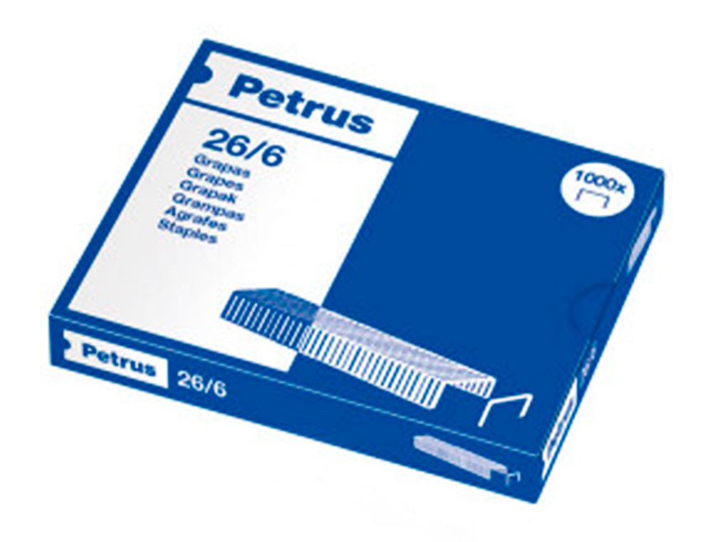 GRAPAS PETRUS Nº 26/6 GALVANIZADA CAJA DE 1000 UNIDADES