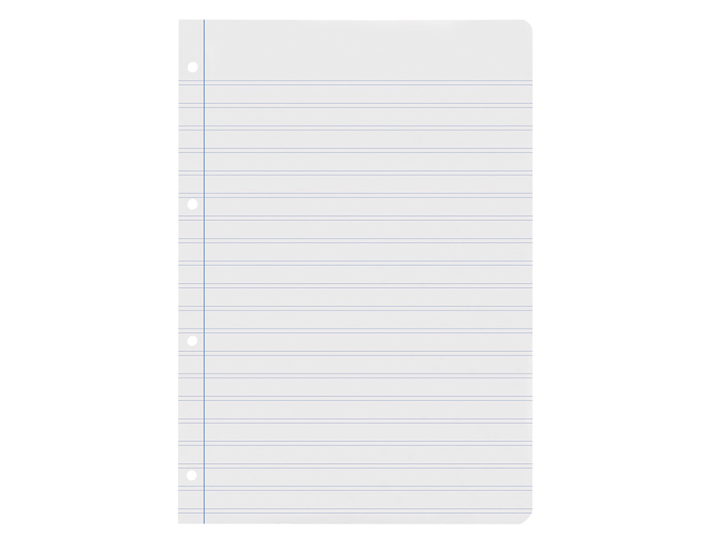 RECAMBIO LIDERPAPEL A4 100 HOJAS 60G/M2 PAUTA 5ª 2.5MM CON MARGEN 4 TALADROS