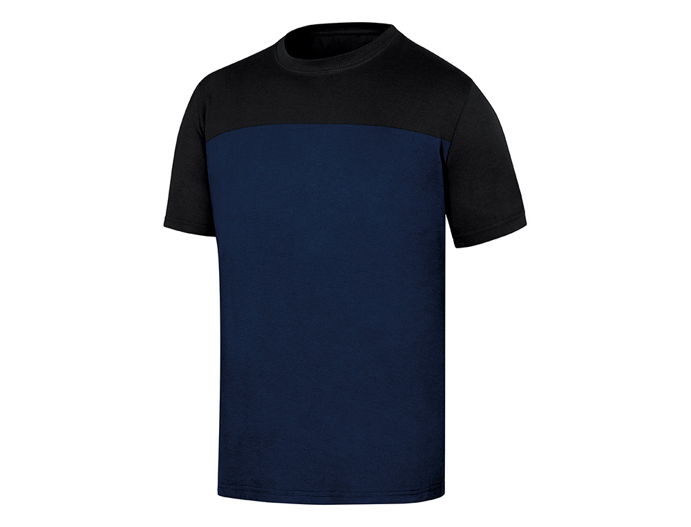 CAMISETA DE ALGODON DELTAPLUS COLOR AZUL/NEGRO TALLA L