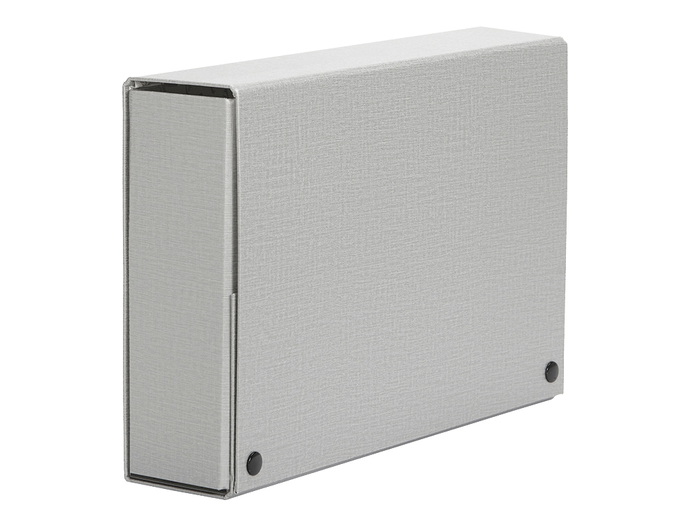 CARPETA PROYECTOS PARDO FOLIO LOMO 120 MM CARTON FORRADO GRIS CON BROCHE
