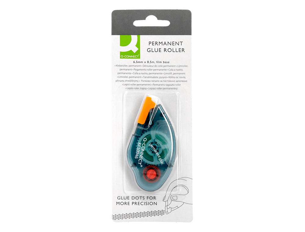 PEGAMENTO Q-CONNECT ROLLER COMPACT PERMANENTE 6,5 MM DE ANCHO X 8,5 MT UNIDAD