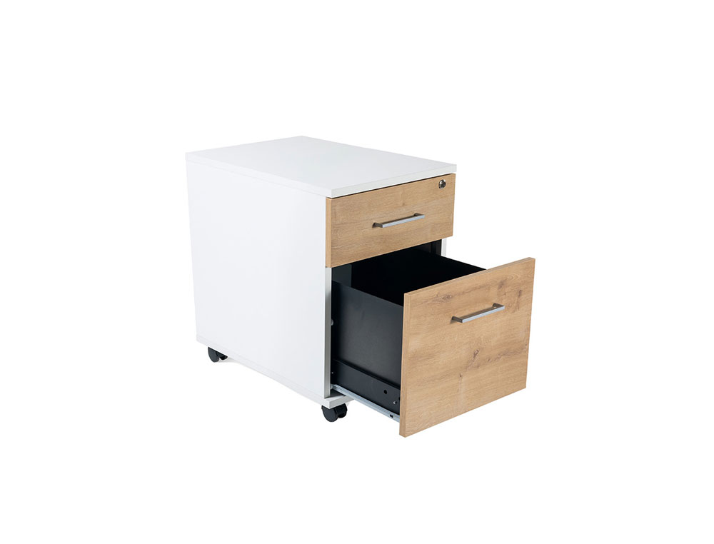 CAJONERA ROCADA CON DOS CAJONES SERIE STORE 58X40X59,5 CM ACABADO AW04 BLANCO/BLANCO