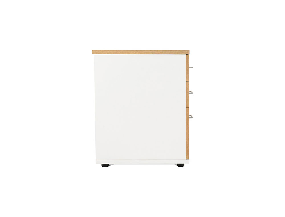 CAJONERA ROCADA CON TRES CAJONES SERIE STORE 60X50X72 CM ACABADO AN01 GRIS/HAYA