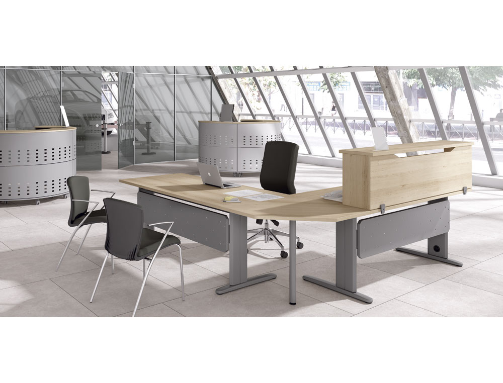 MOSTRADOR DE ALTILLO ROCADA VALIDO PARA MESAS WORK METAL EXECUTIVE 200X30X40 CM ACABADO AW04 BLANCO/BLANCO