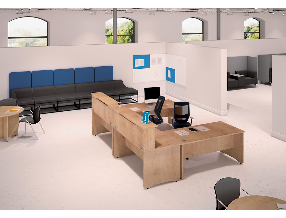 MOSTRADOR DE ALTILLO ROCADA VALIDO PARA MESAS WORK METAL EXECUTIVE 200X30X40 CM ACABADO AW04 BLANCO/BLANCO