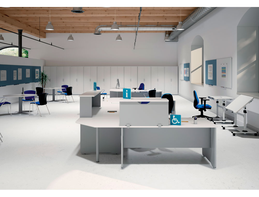 MOSTRADOR DE ALTILLO ROCADA VALIDO PARA MESAS WORK METAL EXECUTIVE 200X30X40 CM ACABADO AW04 BLANCO/BLANCO