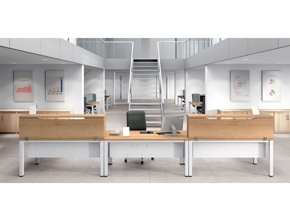 MOSTRADOR DE ALTILLO ROCADA VALIDO PARA MESAS WORK METAL EXECUTIVE 200X30X40 CM ACABADO AW04 BLANCO/BLANCO