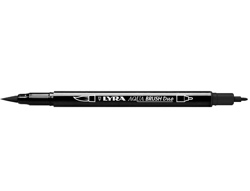 ROTULADOR LYRA AQUA BRUSH ACUARELABLE DOBLE PUNTA FINA Y PINCEL NEGRO