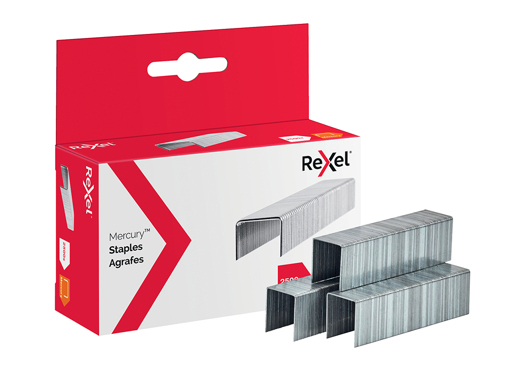 GRAPAS REXEL MERCURY ACERO INOXIDABLE CAJA DE 2500 UNIDADES