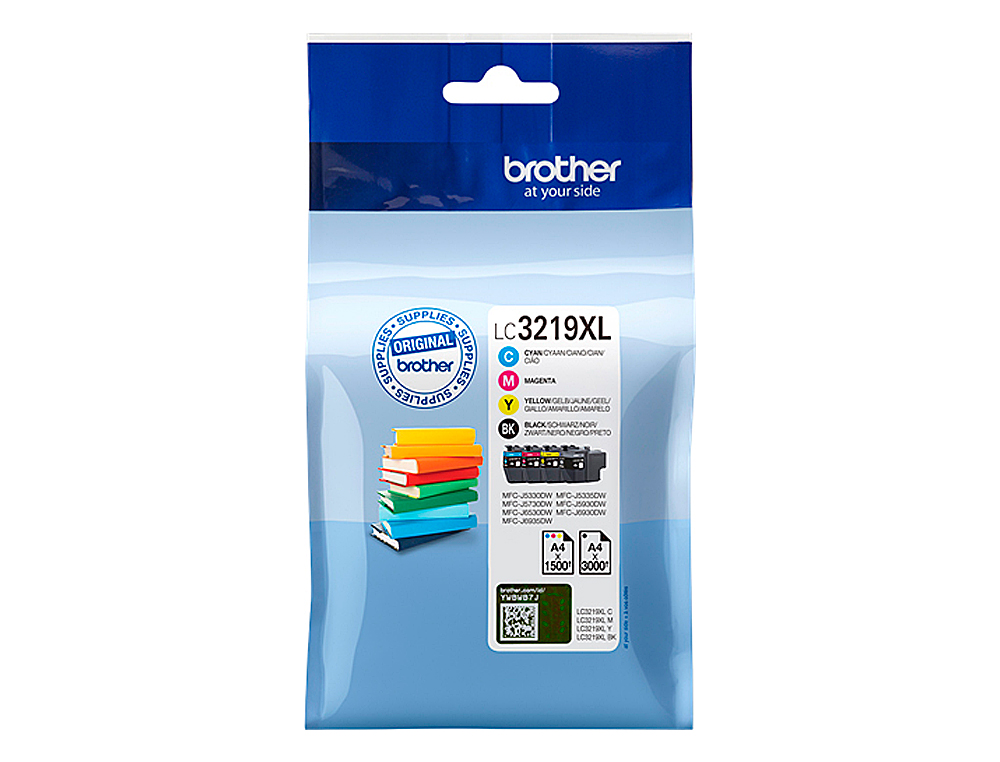 INK-JET BROTHER LC3219XLVAL MULTIPACK 4 COLORES NEGRO / AMARILLO / CIAN / MAGENTA ALTA CAPACIDAD 3000 PAG NEGRO