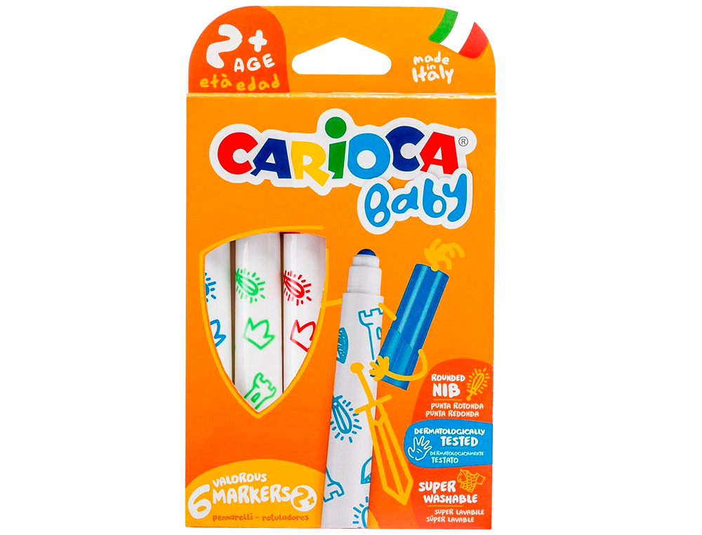 ROTULADOR CARIOCA BABY 2 AÑOS CAJA 6 UNIDADES COLORES SURTIDOS