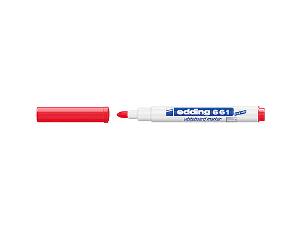 ROTULADOR EDDING PARA PIZARRA BLANCA 661 COLOR ROJO PUNTA REDONDA 1-2 MM
