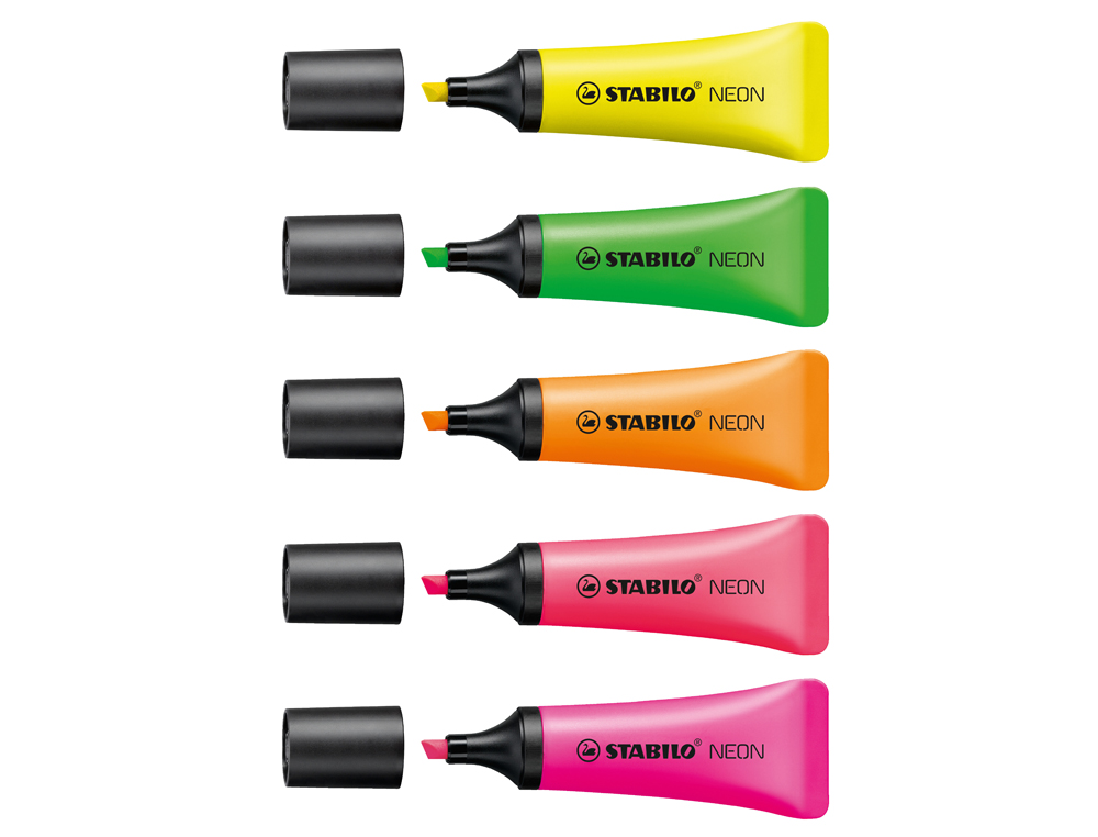 ROTULADOR STABILO FLUORESCENTE 72 NEON EXPOSITOR DE 45 UNIDADES COLORES SURTIDOS