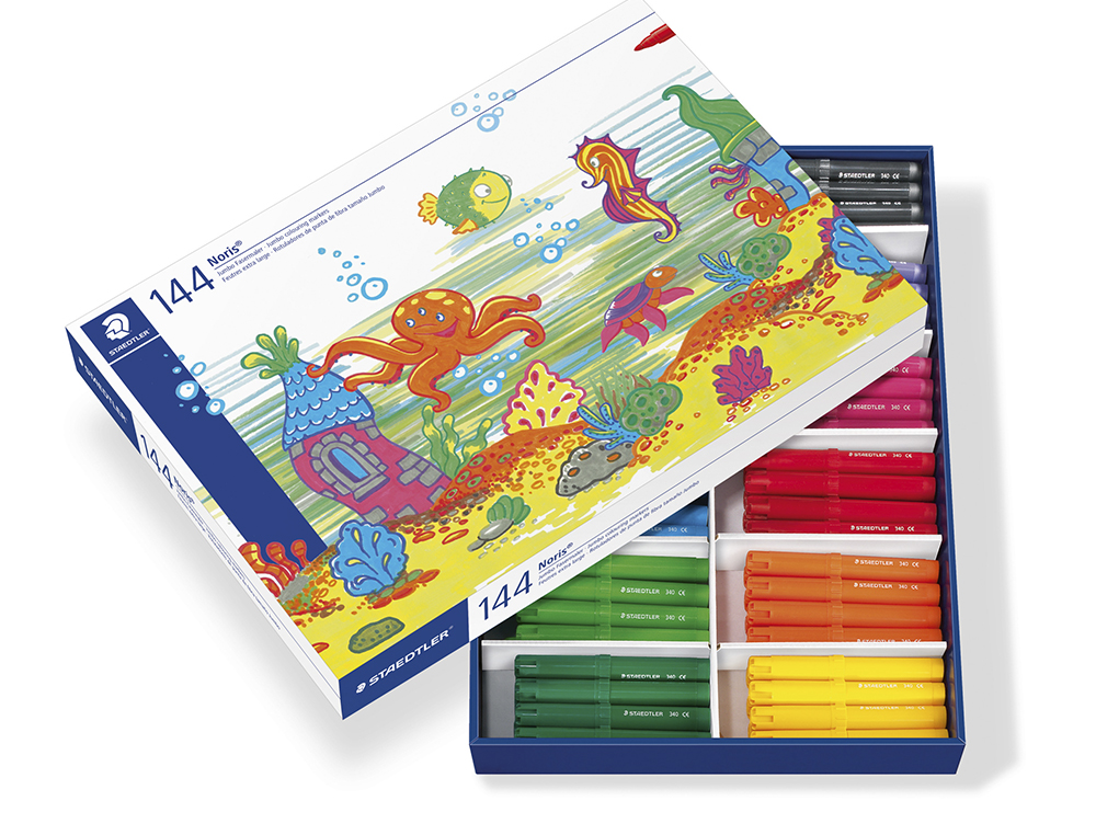 ROTULADOR STAEDTLER COLOR JUMBO TRAZO 3 MM SCHOOL PACK DE 144 UNIDADES COLORES SURTIDOS 12 X COLOR
