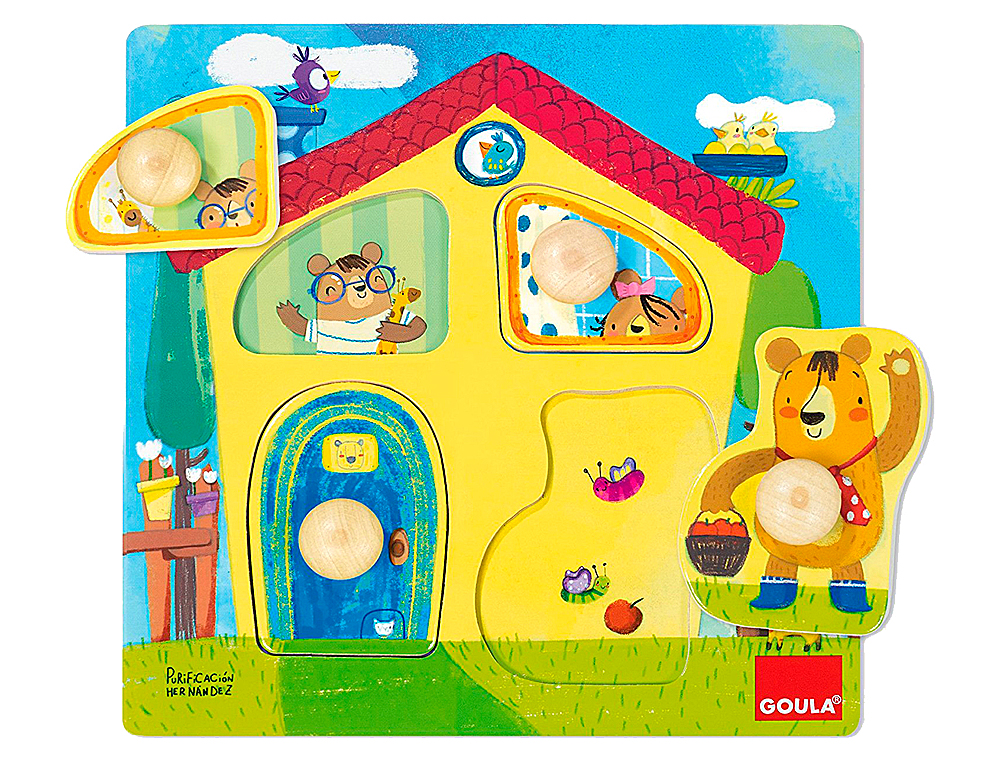 PUZLE GOULA MADERA CASA FAMILIA OSOS 4 PIEZAS