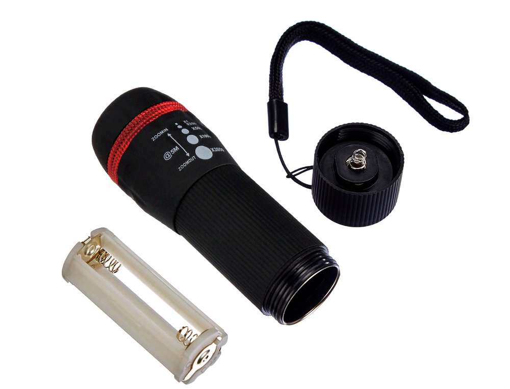 LINTERNA Q-CONNECT KF18749 PLASTICO CON ZOOM 1W MODO ALUMBRADO ENCENDIDO APAGADO INCLUYE 3 PILAS AAA