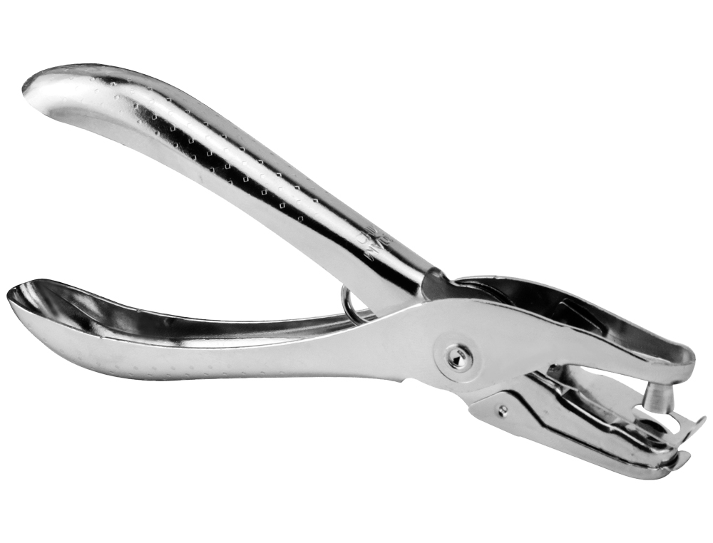 TALADRADOR Q-CONNECT KF18765 DE TENAZA METALICO CROMADO 1 TALADRO ABERTURA 6 MM CAPACIDAD 6 HOJAS