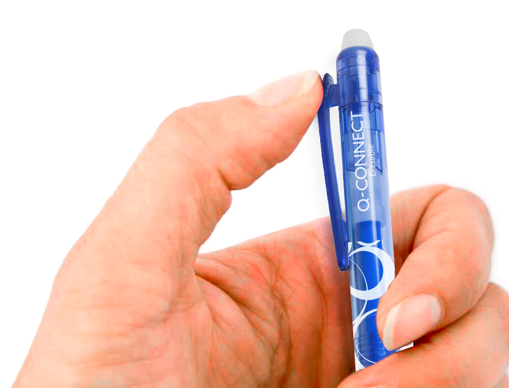 BOLIGRAFO Q-CONNECT RETRACTIL BORRABLE 0,7 MM COLOR AZUL
