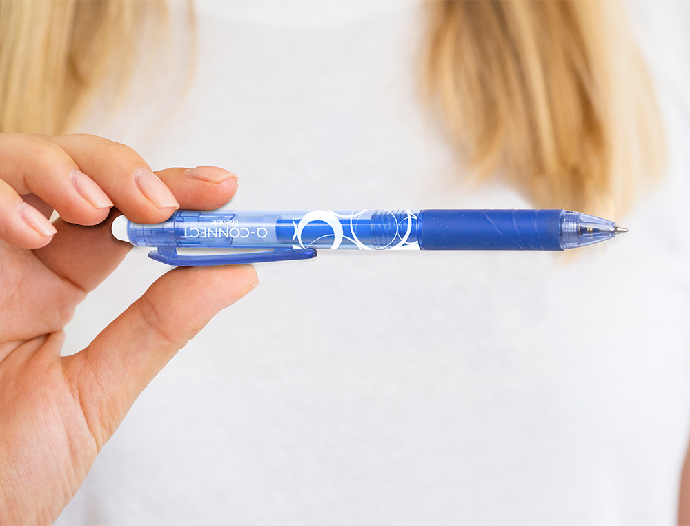 BOLIGRAFO Q-CONNECT RETRACTIL BORRABLE 0,7 MM COLOR AZUL