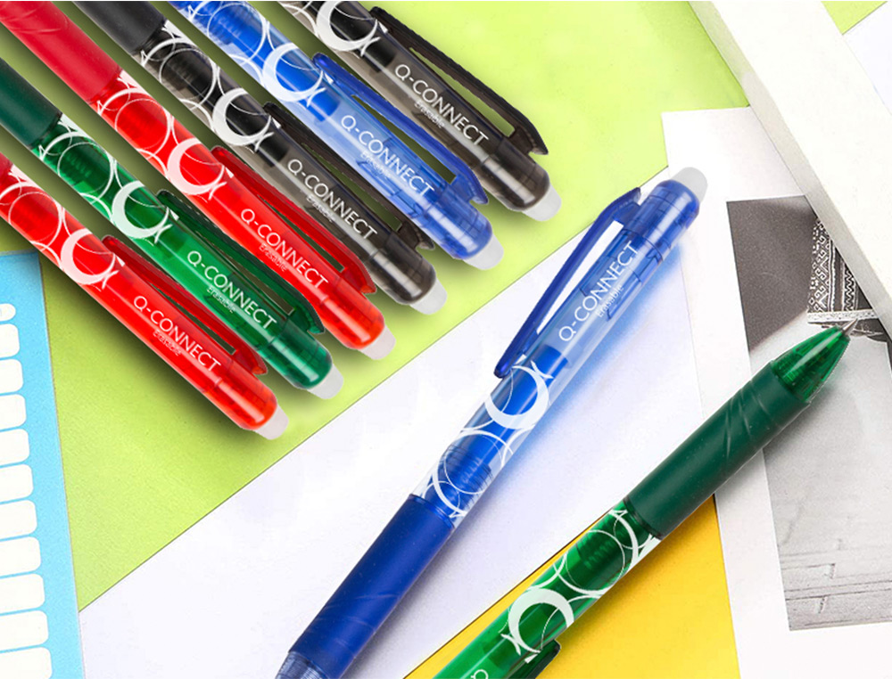 BOLIGRAFO Q-CONNECT RETRACTIL BORRABLE 0,7 MM COLOR AZUL