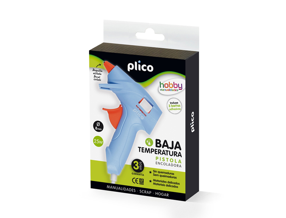 PISTOLA TERMOFUSIBLE PLICO 25W BAJA TEMPERATURA