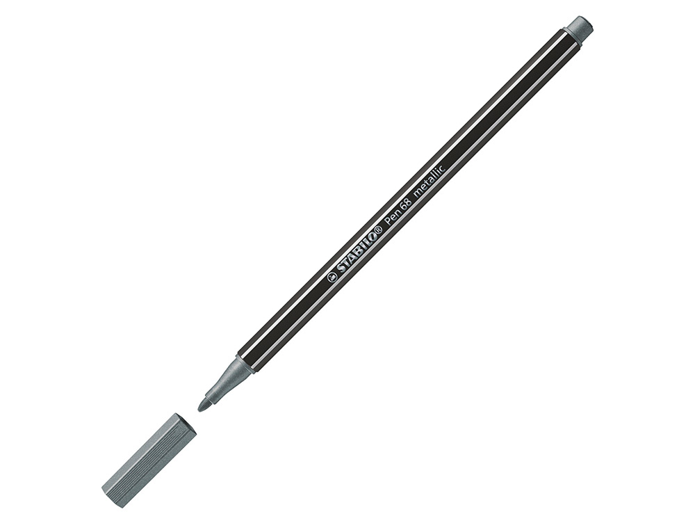 ROTULADOR STABILO ACUARELABLE PEN 68 METALICO PLATA PUNTA GRUESA 1MM