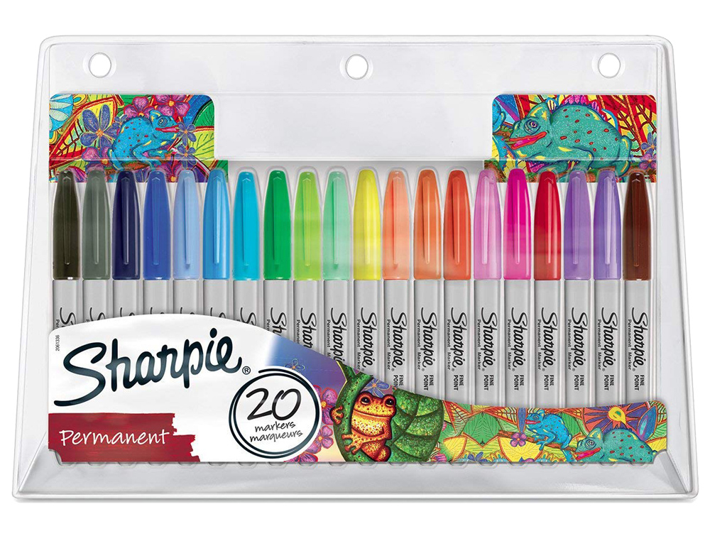 ROTULADOR SHARPIE PERMANENTE PUNTA FINA BLISTER DE 20 UNIDADES COLORES SURTIDOS