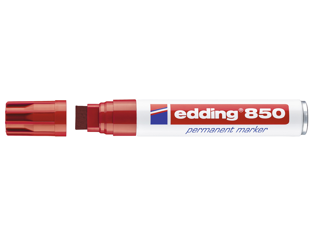 ROTULADOR EDDING MARCADOR PERMANENTE 850 ROJO PUNTA BISELADA 5-15 MM RECARGABLE