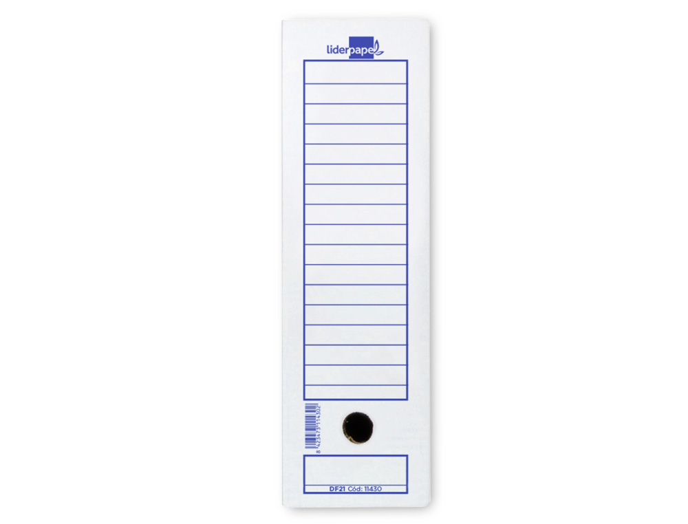 CAJA ARCHIVO DEFINITIVO LIDERPAPEL 106 LISTADOS DE ORDENADOR CARTON RECICLADO 325G/M2 BLANCO 430X116X316 MM