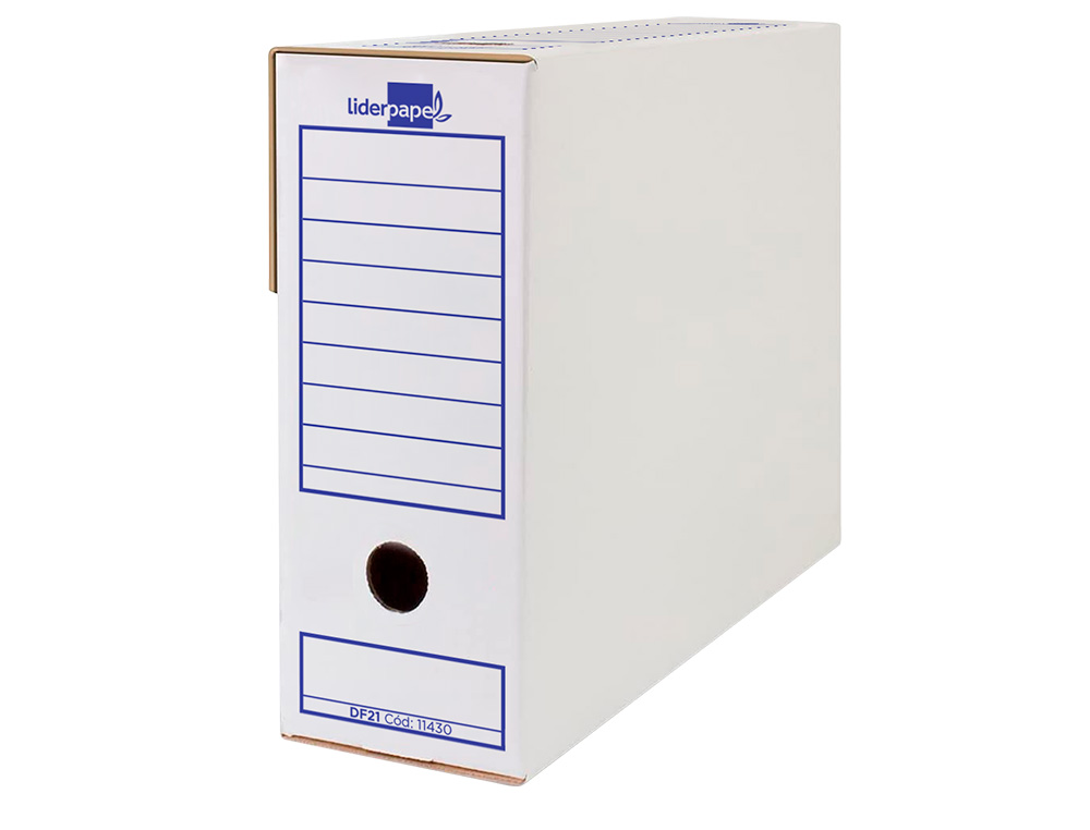 CAJA ARCHIVO DEFINITIVO LIDERPAPEL 106 LISTADOS DE ORDENADOR CARTON RECICLADO 325G/M2 BLANCO 430X116X316 MM