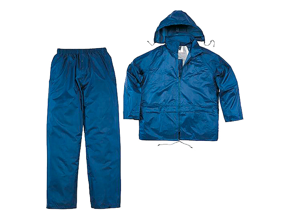 CONJUNTO DE LLUVIA DELTAPLUS 400 POLIESTER/PVC AZUL MARINO TALLA XL