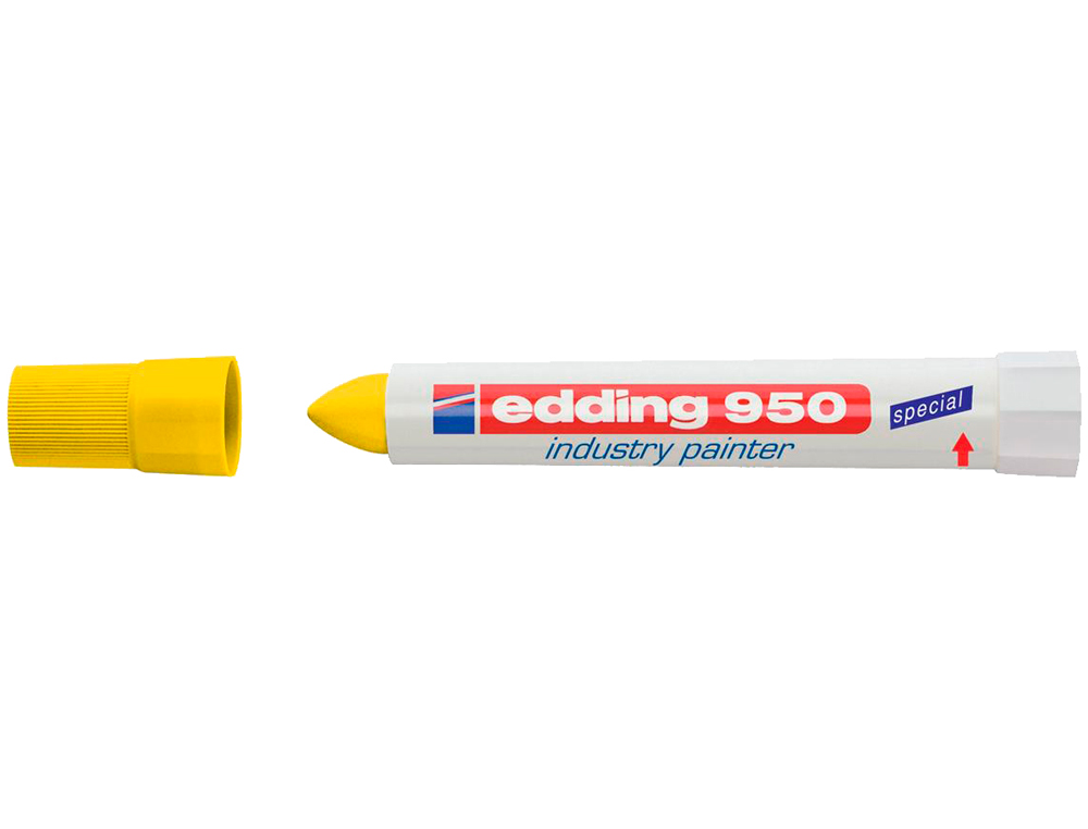 MARCADOR EDDING PERMANENTE 950 PASTA OPACA AMARILLA PUNTA REDONDA 10 MM PARA SUPERFICIES OXIDADAS O