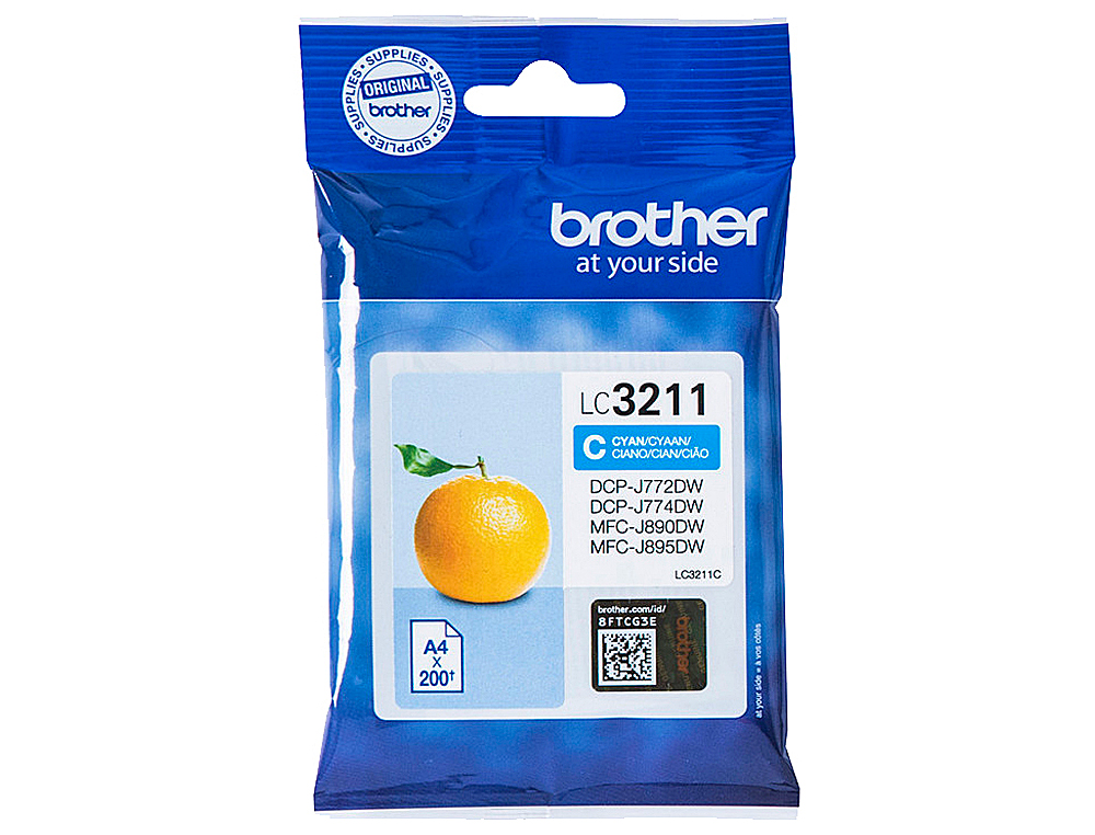 INK-JET BROTHER LC3211C DCP-J572 / DCP-J772 / DCP-J774 / MFC-J890 / MFC-J895 CIAN 200 PAG