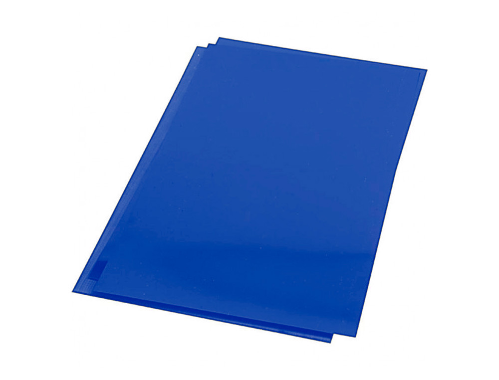 TAPA DE ENCUADERNACION Q-CONNECT PVC DIN A4 OPACA AZUL 180 MICRAS CAJA DE 100 UNIDADES
