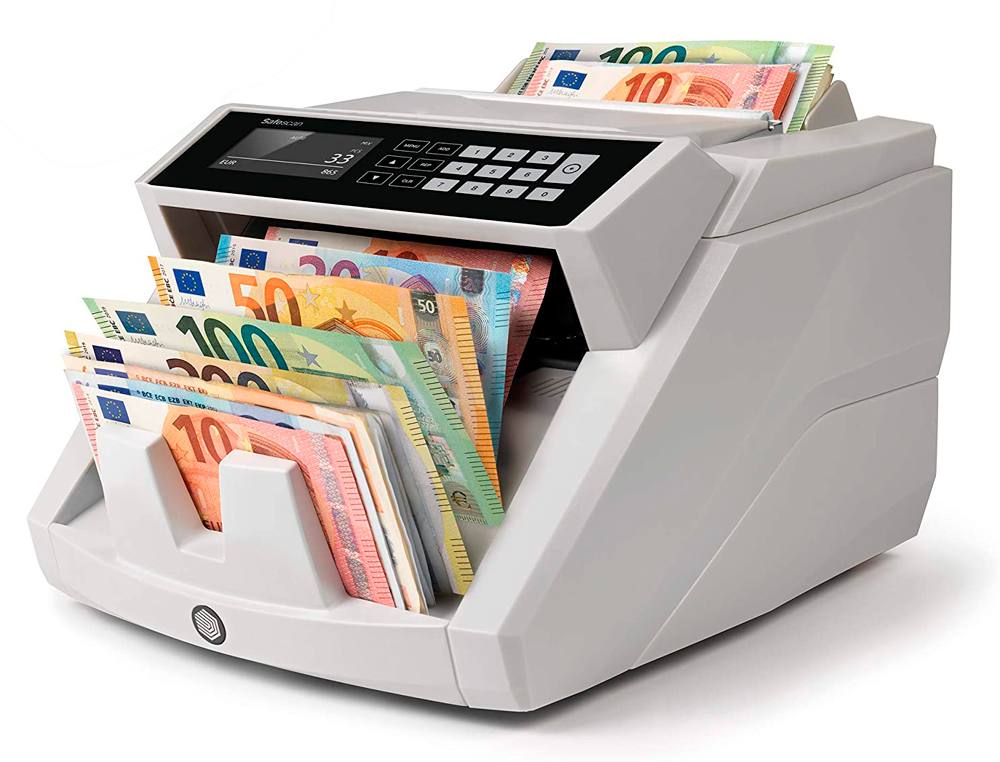 DETECTOR CONTADOR DE BILLETES FALSOS SAFESCAN 2465S 7 PUNTOS DE VERIFICACION FUNCION AÑADIR Y DE FAJOS