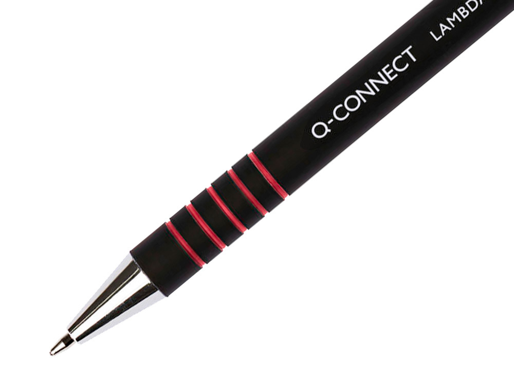 BOLIGRAFO Q-CONNECT RETRACTIL CON GRIP 0,7 MM COLOR ROJO