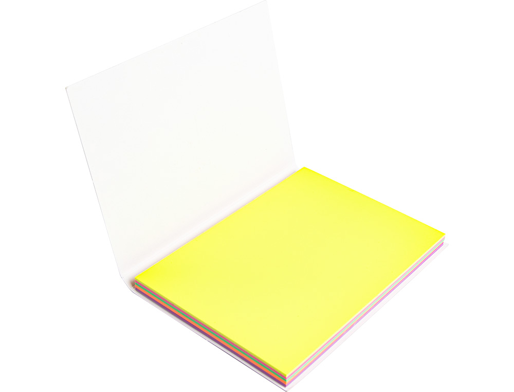 BLOC DE NOTAS ELECTROSTATICAS QUITA Y PON Q-CONNECT 70X100 MM 100 HOJAS 5 COLORES FLUORESCENTES