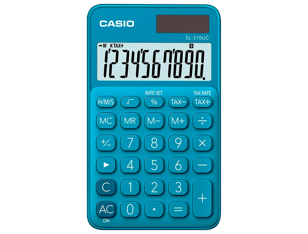 CALCULADORA CASIO SL-310UC-PK BOLSILLO 10 DIGITOS TAX +/- TECLA DOBLE CERO COLOR ROSA