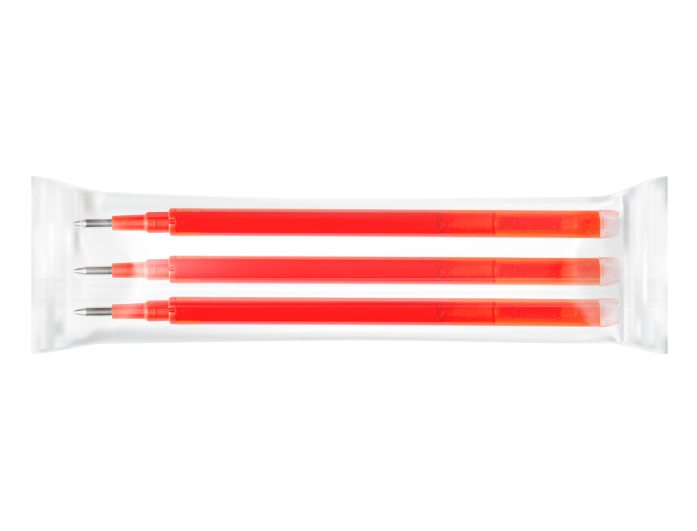 RECAMBIO BOLIGRAFO Q-CONNECT RETRACTIL KF11059 BORRABLE ROJO CAJA DE 3 UNIDADES
