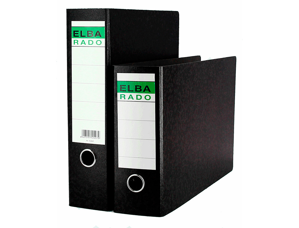 ARCHIVADOR DE PALANCA ELBA CARTON COMPACTO CON RADO DIN A4 LOMO DE 80 MM NEGRO