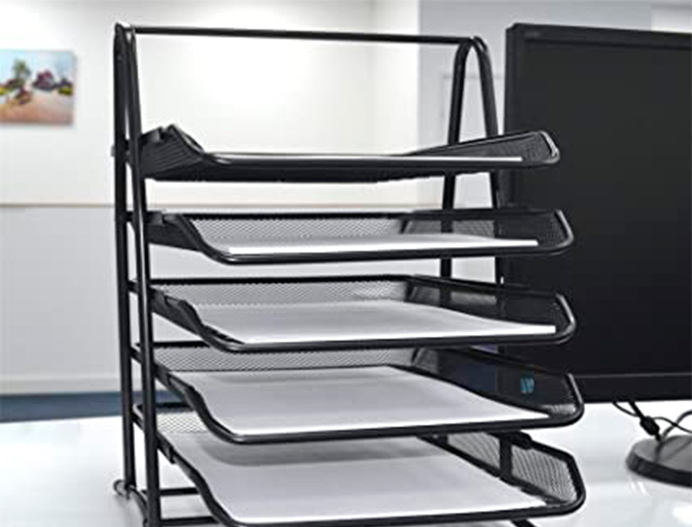 BANDEJA SOBREMESA METALICA Q-CONNECT KF18474 REJILLA NEGRO 5 BANDEJAS MOVIBLES 350X275X375 MM