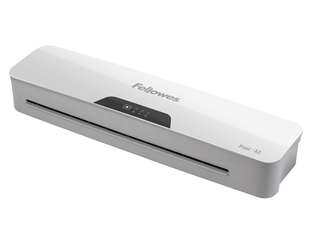 PLASTIFICADORA FELLOWES PIXEL DIN A3 2 RODILLOS SISTEMA ANTIATASCO APAGADO AUTOMATICO HASTA 125 MC